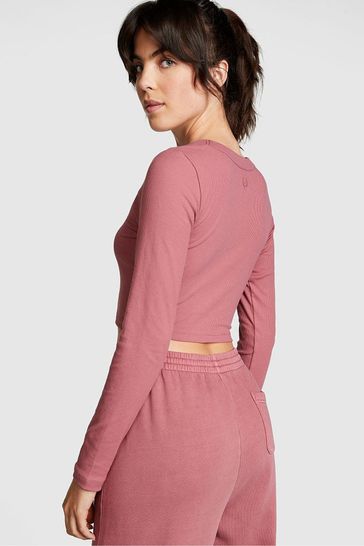 Buy Victoria s Secret PINK Long Sleeve Ribbed Crop Top from the