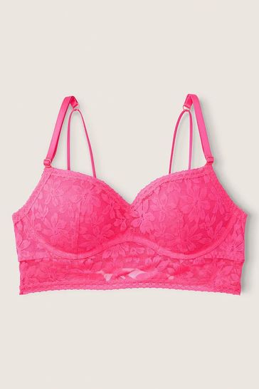 Victoria's Secret PINK Capri Pink Lace Wired Push Up Bralette