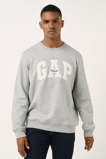 Grey Logo Fleece Crew Sweatshirt