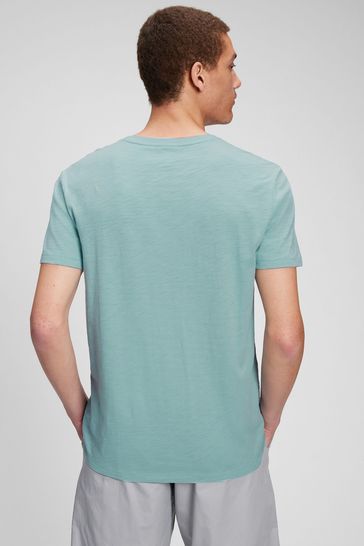 Gap Blue Lived In Henley T Shirt