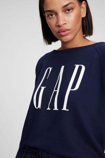 Gap Blue Vintage Soft Boat Neck Sweatshirt