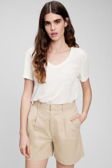 Gap linen blend t shirt deals