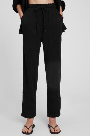 Buy Gap Crinkle Gauze High Rise Pull On Trousers from the Gap