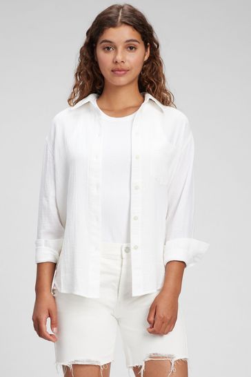 Buy Gap Gauze Oversized Shirt from the Gap online shop