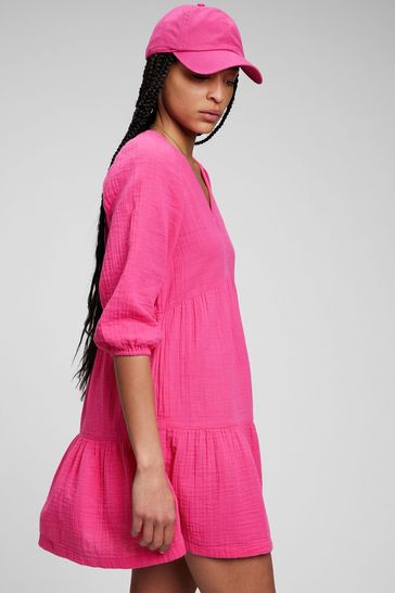 Pink gap hotsell dress