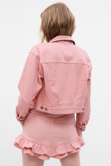 Gap pink denim jacket hot sale