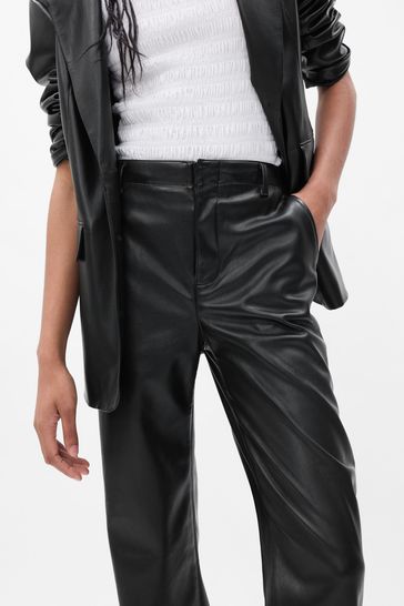 Loose leather best sale trousers