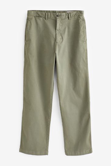 Green 90s Loose Khaki Trousers