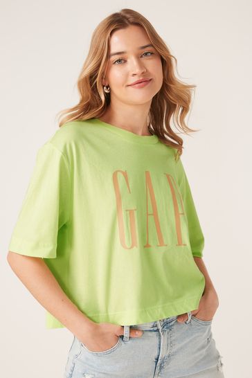Green Logo Crop T-Shirt