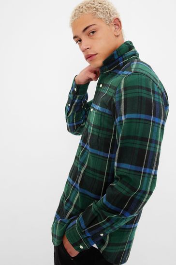 Gap plaid hot sale shirt mens