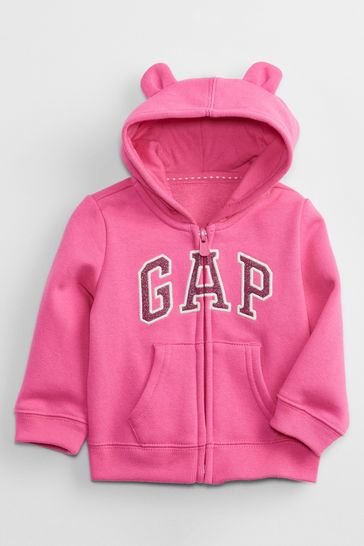 women's pink gap zip up hoodie