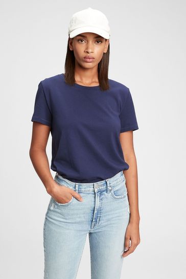 Buy Gap Organic Cotton Vintage Short Sleeve Crew Neck T Shirt from