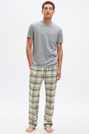 Gap Cream Grey Flannel Check Pyjama Bottoms