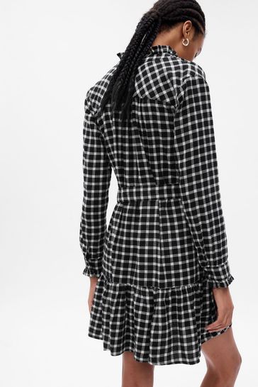 Long sleeve check dress online
