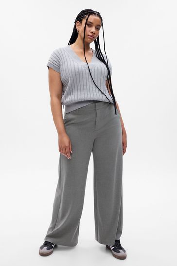 Gap Grey High Rise Wide Leg Trousers