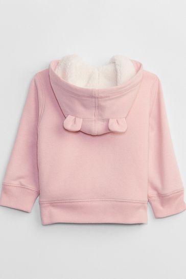 Gap Cream Glitter Logo Zip Up Hoodie