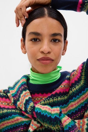 Gap Black CashSoft Fair Isle Jumper