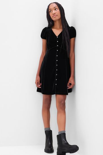 Gap black velvet shop dress