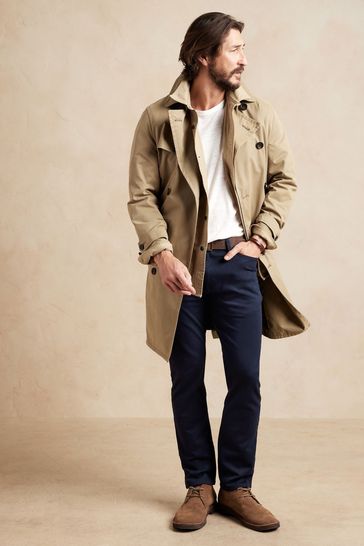 Banana republic navy trench coat sale