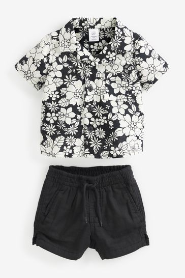 Buy Gap Floral Linen Cotton Shirt Shorts Set Baby from the Gap