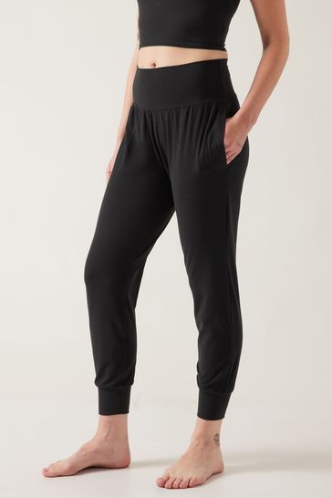 Athleta Black Salutation High Rise Yoga Joggers