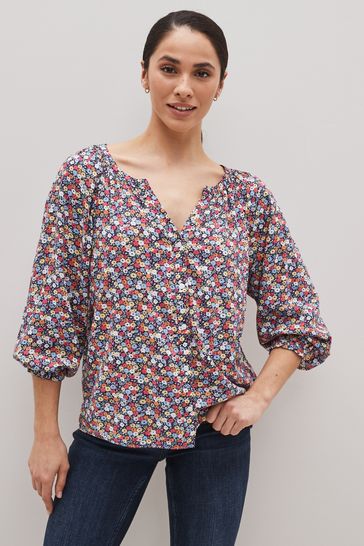 Buy Gap Splitneck Button-Front Top from the Gap online shop