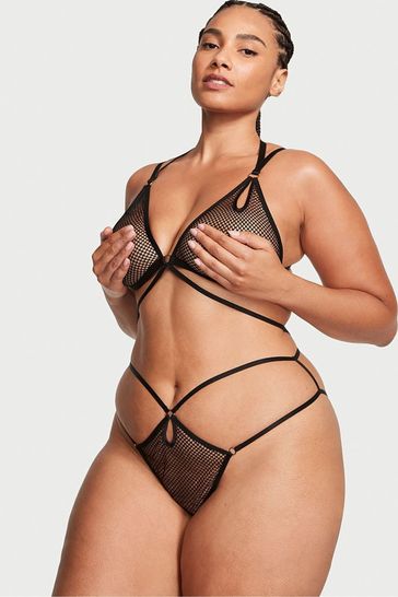 Victoria's Secret Black Fishnet Bodysuit
