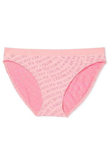 Victoria's Secret Pretty Blossom Pink Wavy Logo Bikini Knickers