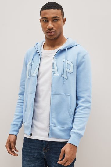 Gap Beige Logo Zip Up Hoodie