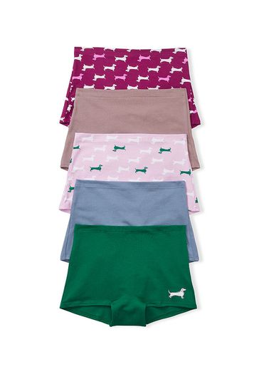 Victoria's Secret PINK Brown/Pink/Green/Blue Short Knickers Multipack
