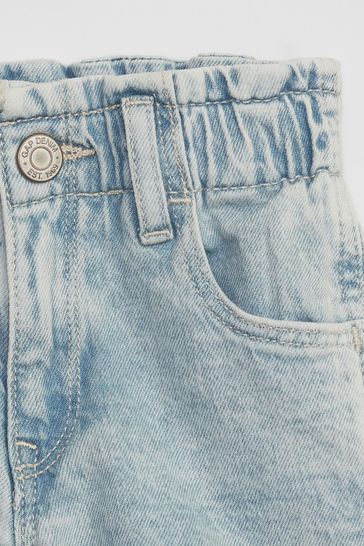 Gap Light Wash Blue Paperbag Mom Denim Shorts