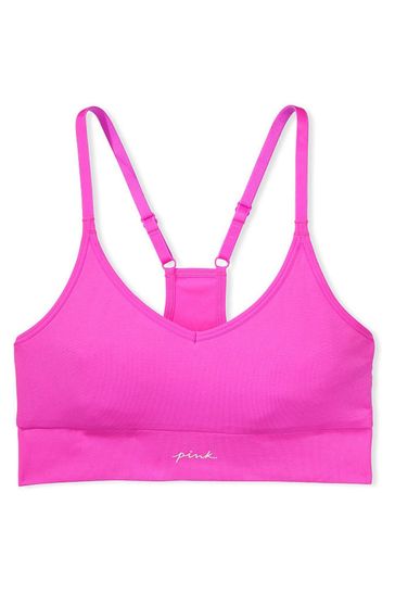Victoria's Secret PINK Pink Berry Non Wired Lightly Lined Seamless Sports  Bra