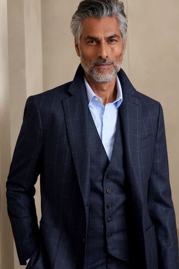 Banana Republic Black Perfect Flannel Suit Jacket