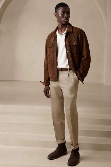 Banana Republic Beige Pleated Core Temp Pant