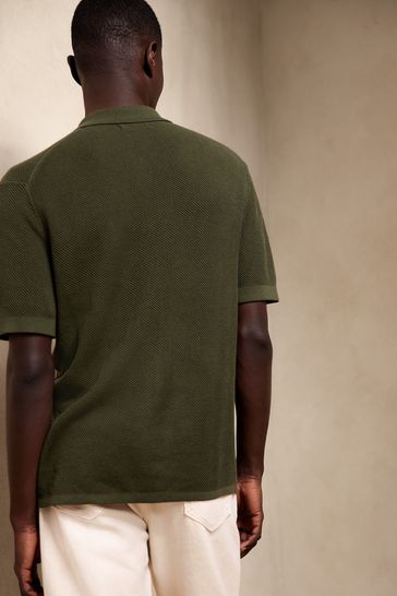 Banana Republic Green Riviera Short Sleeve Polo Top