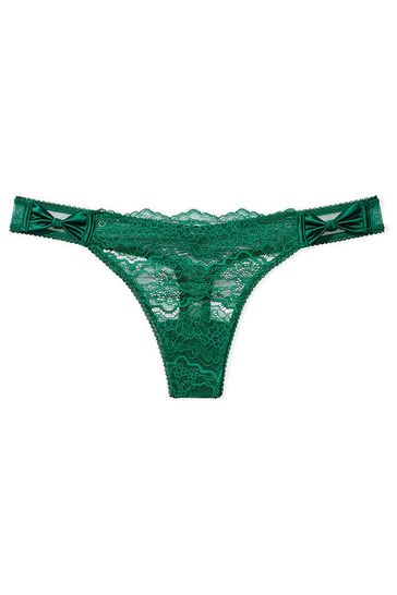 Victoria's Secret Satin Bow Lace Thong Knickers