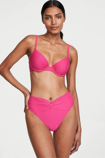 Victoria's Secret Forever Pink Fishnet Padded Swim Bikini Top