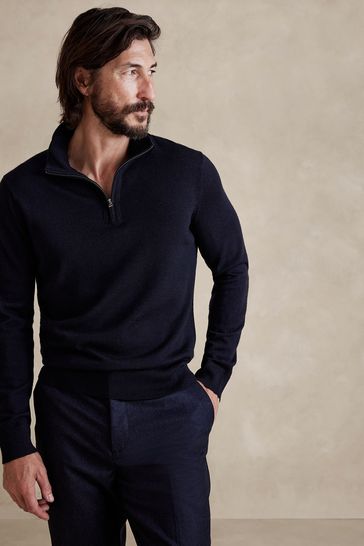 Merino quarter cheap zip sweater