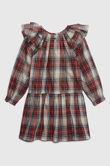 Gap Red Tartan Ruffle Dress
