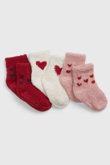 Red/Pink/White Cosy Socks 3-Pack