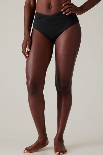 Athleta Black High Waist Crossover Bikini Bottoms