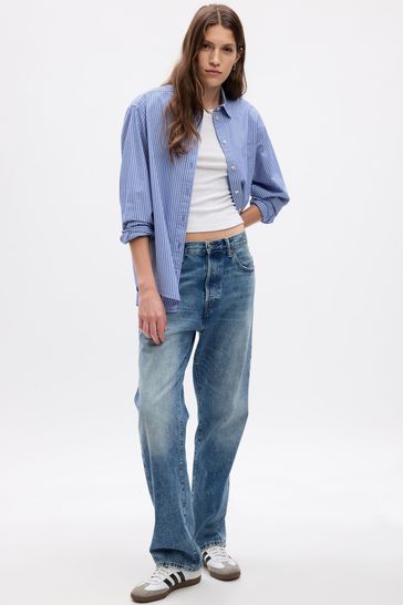 Gap blue top striped shirt