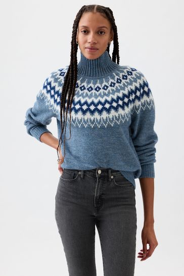 Fair isle outlet turtleneck sweater