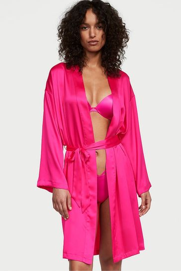 Victoria's Secret Forever Pink Satin Midi Robe