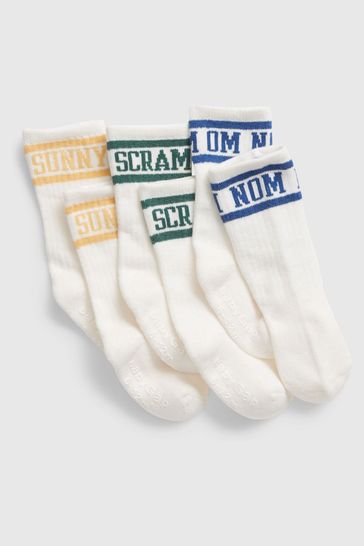White Sesame Street Crew Socks 3-Pack