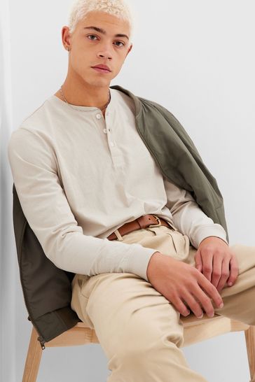 Henley t shirt online shopping outlet