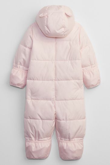 Gap Pink Sherpa Lined Water Resistant Puffer Snowsuit