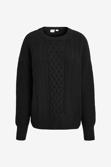 Black cable sweater shop