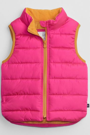 Gap Navy Floral Cold Control Puffer Gilet