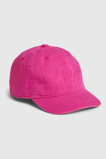 Pink Toddlers Organic Cotton Washed Baseball Hat